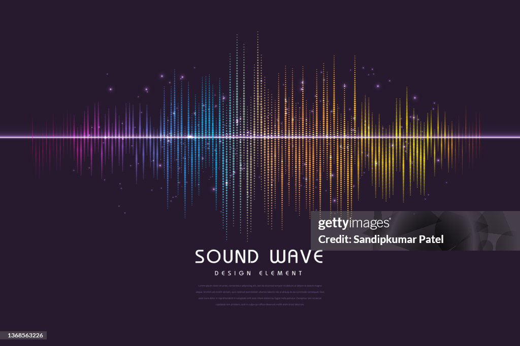 Abstract waveform background. 3d technology style. Vector illustration with sound waves.