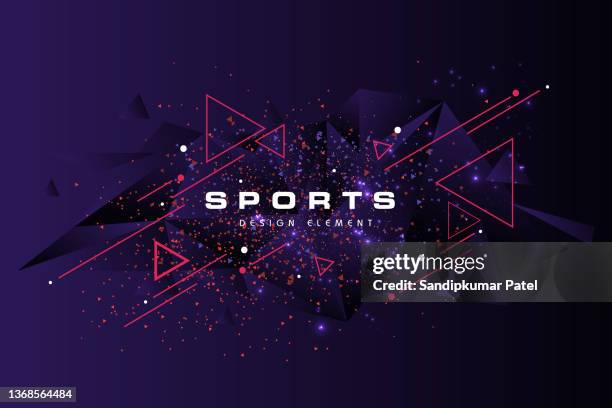 moderner abstrakter neon-sporthintergrund oder collage-stock-illustration - athlete stock-grafiken, -clipart, -cartoons und -symbole