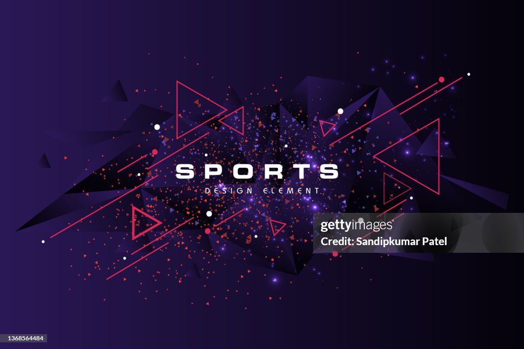Modern abstract neon sport background or collage stock illustration