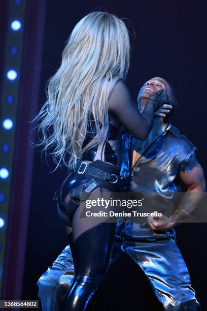 Drag performer Derrick Barry performs at RuPaul's Drag Race Live! at Flamingo Las Vegas on February 03, 2022 in Las Vegas, Nevada.