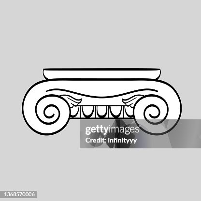 Classical Column Architecture Element Hand Drawn Column Shape High-Res ...