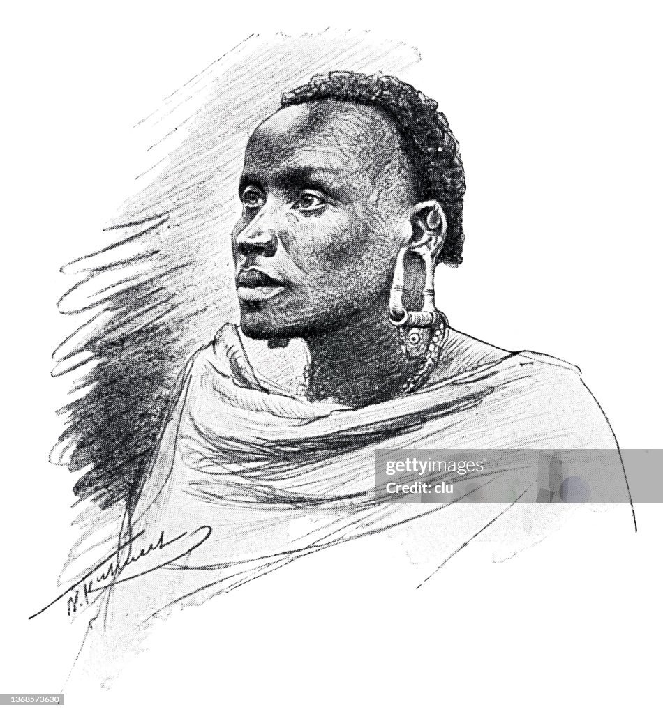 Berlin, trade exhibition of the German colonies: Maasai man