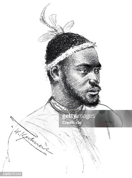 berlin, trade exhibition of the german colonies: man from papua new guinea - 巴布亞新幾內亞 幅插畫檔、美工圖案、卡通及圖標