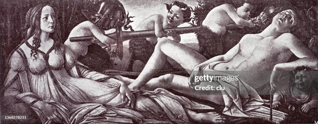Mars and Venus, painting by Sandro Botticelli