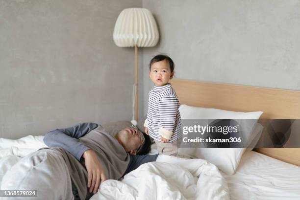 good morning wake up daddy - funny slipper stock pictures, royalty-free photos & images