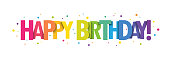 HAPPY BIRTHDAY! colorful typography banner