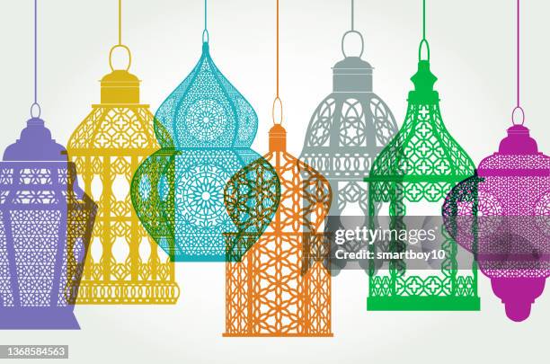 stockillustraties, clipart, cartoons en iconen met islamic lanterns - arab culture