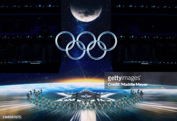 Performers are seen performing during the Opening Ceremony of the Beijing 2022 Winter Olympics at the Beijing National Stadium on February 04, 2022...