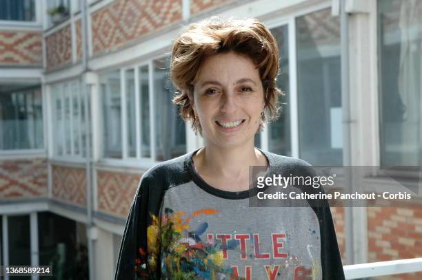 Carole Benzaken in front of her studio workshop on April 17, 2008 in Paris, France