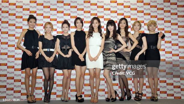 Girls' Generation attend the 23rd Japan Best Jewellery Wearer Awards at Tokyo Big Sight on January 11, 2012 in Tokyo, Japan.