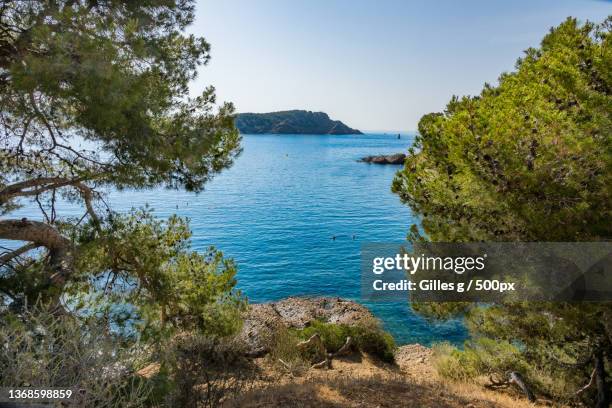 lt,lle verte,la ciotat,scenic view of sea against clear sky,france - gulf photos et images de collection