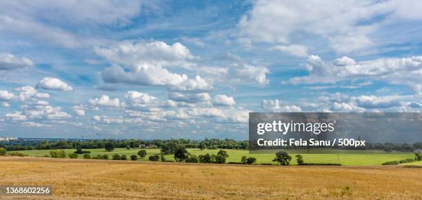 holly hill farm the ridgeway,scenic view of agricultural field against sky,enfield,united kingdom,uk - sanu stock pictures, royalty-free photos & images