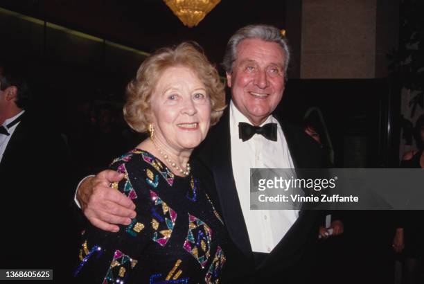Hungarian-American socialite Baba Macnee and her husband, British actor Patrick Macnee attend the 9th American Cinema Awards, held at the Beverly...
