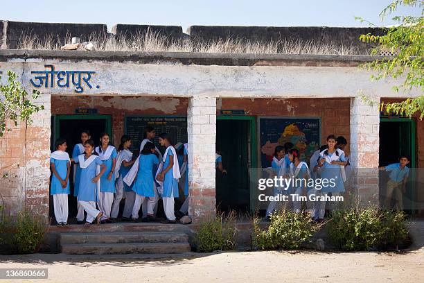 Indian Hindu schoolchildren at state school at Kaparda village in Rajasthan, Northern India