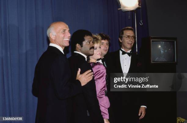 American actor Gavin MacLeod , American actor Ted Lange, American actress Jill Whelan, American actor Fred Grandy, and American actor Bernie Kopell,...