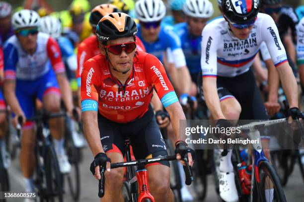 Yukiya Arashiro of Japan and Team Bahrain Victorious cmduring the 73rd Volta A La Comunitat Valenciana 2022 - Stage 3 a 155,1km stage from Alicante...