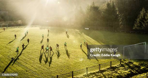 Amateur football in "The Valleys" of Wales. Gwnfi United take on Afan United in the Port Talbot and District Premier League on November 27, 2021 in...