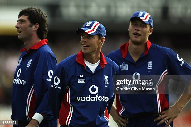 Nick Knight of England watches the big screen replay during the match between England and India in the NatWest One Day Series at Lord's in London,...