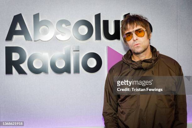 Liam Gallagher visits Absolute Radio on February 01, 2022 in London, England.