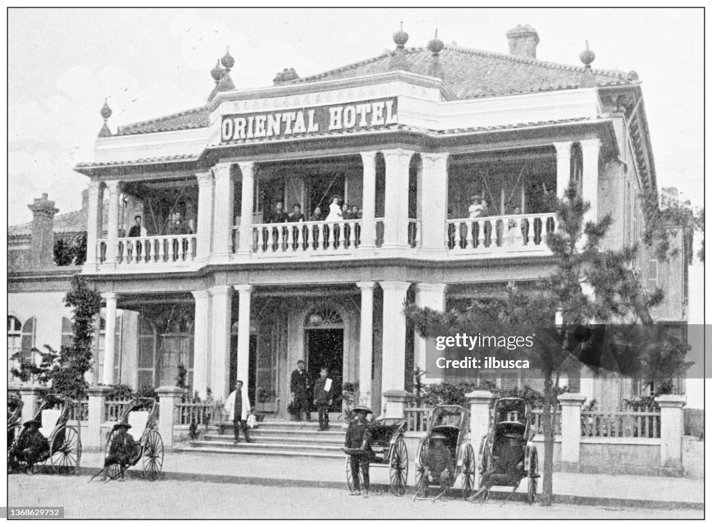 Antique travel photographs of Japan: Hotel in Kobe