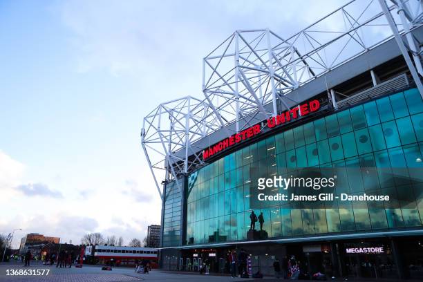 General view outside Old Trafford prior to the Emirates FA Cup Fourth Round match between Manchester United and Middlesbrough at Old Trafford on...