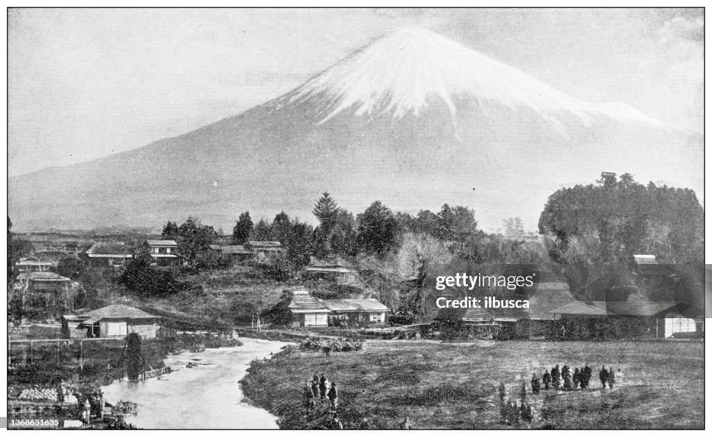 Fotografias antigas de viagem do Japão: Monte Fuji