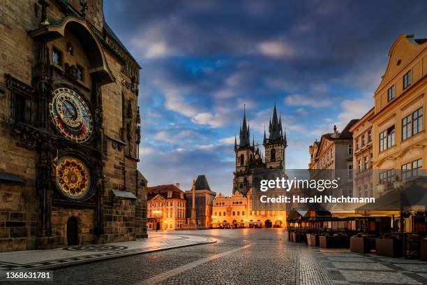 old town square, prague, bohemia, czech republic - empty prague stock pictures, royalty-free photos & images