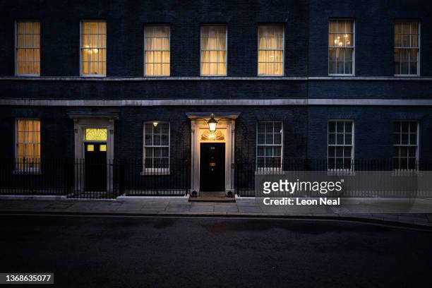 General view of the exterior of number 10, Downing Street on February 04, 2022 in London, England. Four close aides to the Prime Minister have...