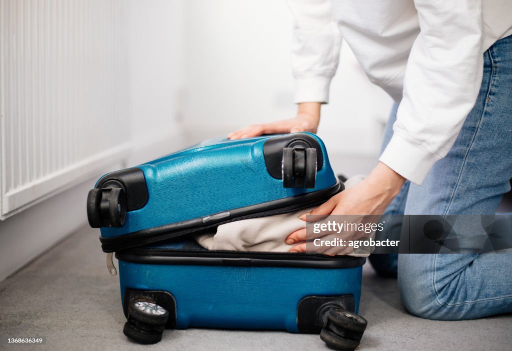 Mala de viagem de preparação em casa