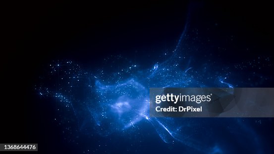 Blue Fog and Sparkles against Dark Background Blue Fog and Sparkles against Dark Background