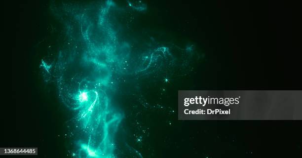 green color nebula - magia foto e immagini stock