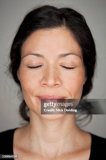 gl head shots 239 - woman portrait eyes closed stock pictures, royalty-free photos & images