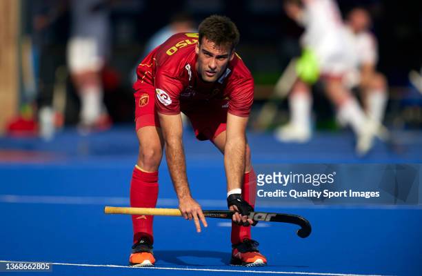 Alejandro Alonso of Spain looks on during the Men's FIH Field Hockey Pro League match between Spain and England at Polideportivo Virgen del Carmen...
