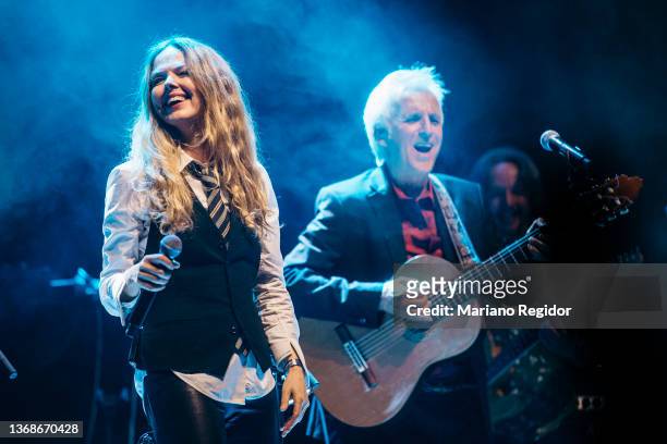 Spanish musicians Christina Rosenvinge and Kiko Veneno perform in concert during Inverfest music festival at Teatro Circo Price on February 04, 2022...