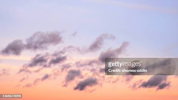 panoramic view of colourful sky at sunset - wispy stock pictures, royalty-free photos & images