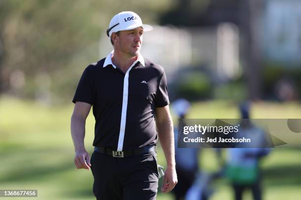 Jonas Blixt of Sweden looks on from the 14th hole during the second round of the AT&T Pebble Beach Pro-Am at Spyglass Hill Golf Course on February...