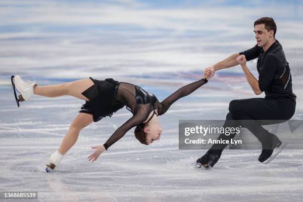 Jelizaveta Zukova and Martin Bidar of Team Czech Republic compete in the Pair Skating Short Program during the Figure Skating Team Event at Capital...