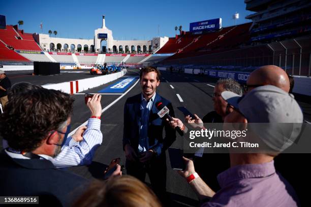 Senior Vice President of Strategy and Innovation Ben Kennedy speaks with the media prior to the upcoming NASCAR Cup Series Busch Light Clash at Los...