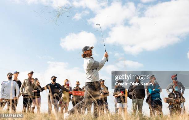 Tommy Fleetwood of England during Day Two of the Abu Dhabi HSBC Championship at Yas Links Golf Course on January 21, 2022 in Abu Dhabi, United Arab...