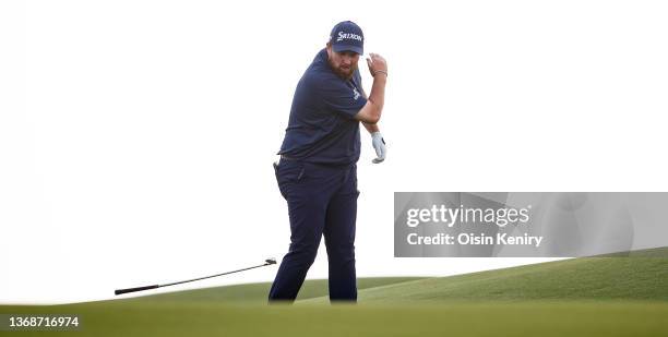 Shane Lowry of Ireland during Day Three of the Abu Dhabi HSBC Championship at Yas Links Golf Course on January 22, 2022 in Abu Dhabi, United Arab...
