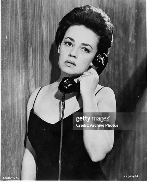 Jeanne Moreau on the phone in a scene from the film 'La Notte', 1961.