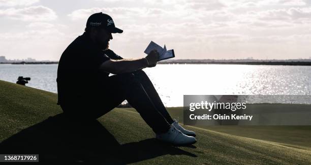 Shane Lowry of Ireland during Day Four of the Abu Dhabi HSBC Championship at Yas Links Golf Course on January 23, 2022 in Abu Dhabi, United Arab...