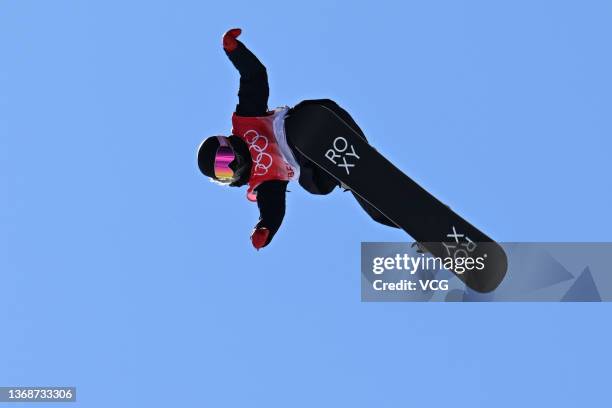 Katie Ormerod of Team Great Britain competes during the Women's Snowboard Slopestyle Qualification on Day 1 of the Beijing 2022 Winter Olympic Games...