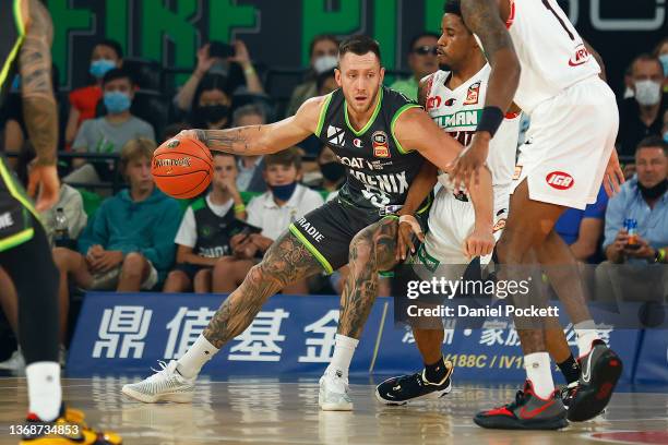 Mitchell Creek of the Phoenix in action during the round 10 NBL match between South East Melbourne Phoenix and Perth Wildcats at John Cain Arena on...