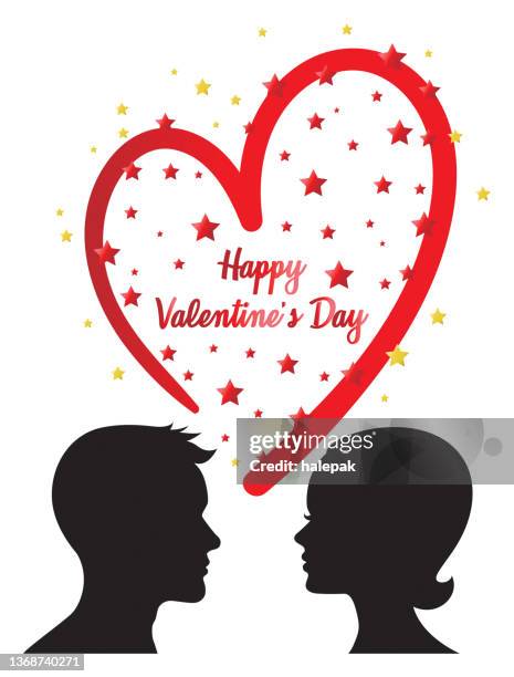 valentine's day - couple decorating stock illustrations