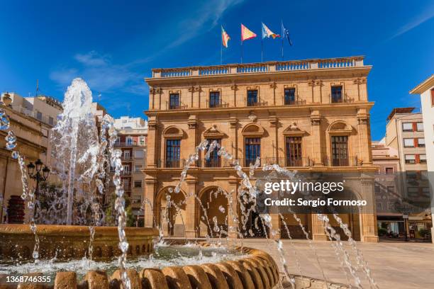 castellón de la plana city hall - castellón fotografías e imágenes de stock