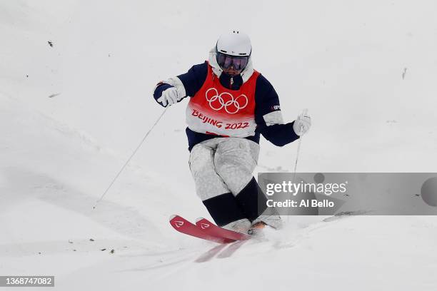 Bradley Wilson of Team United States competes during the Men's Freestyle Skiing Moguls Qualification on Day 1 of the Beijing 2022 Winter Olympic...