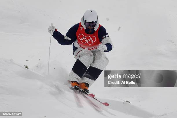 Bradley Wilson of Team United States competes during the Men's Freestyle Skiing Moguls Qualification on Day 1 of the Beijing 2022 Winter Olympic...