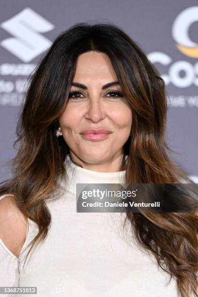 Sabrina Ferilli attends a photocall during the 72nd Sanremo Music Festival 2022 at Casinò on February 05, 2022 in Sanremo, Italy.