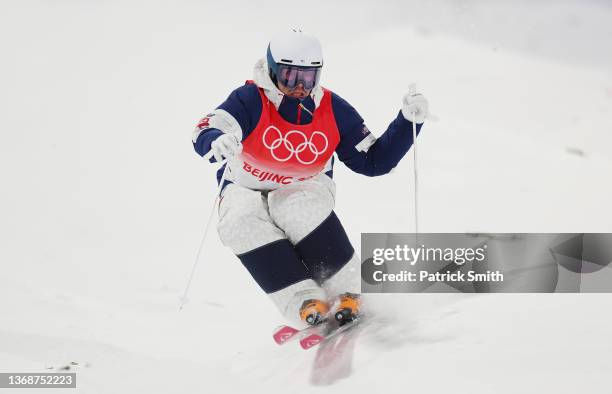 Bradley Wilson of Team United States competes during the Men's Freestyle Skiing Moguls Qualification on Day 1 of the Beijing 2022 Winter Olympic...